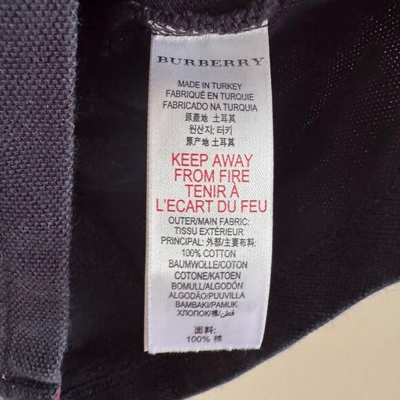 Burberry Children's Navy Blue Button Polo Shirt Plaid Collar Kids Size 4 - Picture 3 of 8